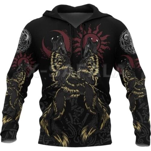 VIKINGS THE WOLVES SKOLL AND HATI 3D Print Men Hoodie Man Women Harajuku Outwear Zip Up Pullover Sweatshirt Casual Unisex Jacket
