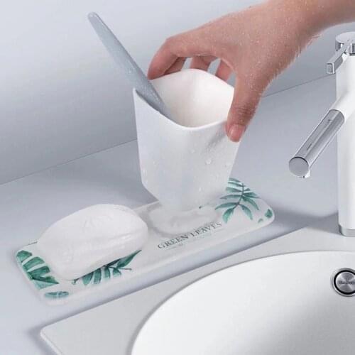 Wash Table Waterproof Coaster Bathroom Diatomite Water Absorbing Soap Holder Quick-drying Non-slip Coffee Cup Mat Home Supplies