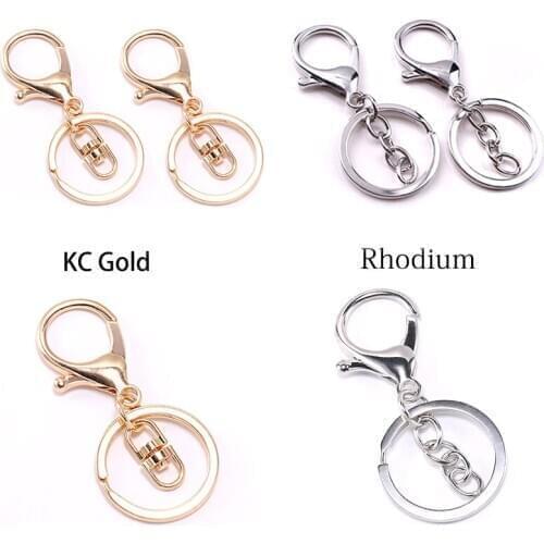 1Pcs Key Ring 30mm Keychain Long 70mm Lobster Clasp Key Hook Keyrings For DIY Jewelry Making Finding Key Chains Accessories