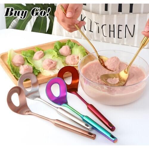 1 PC Stainless Steel Meatball Maker Spoon Meat Baller with Elliptical Leakage Hole Non-Stick Kitchen Utensil Gadget Meat Tool
