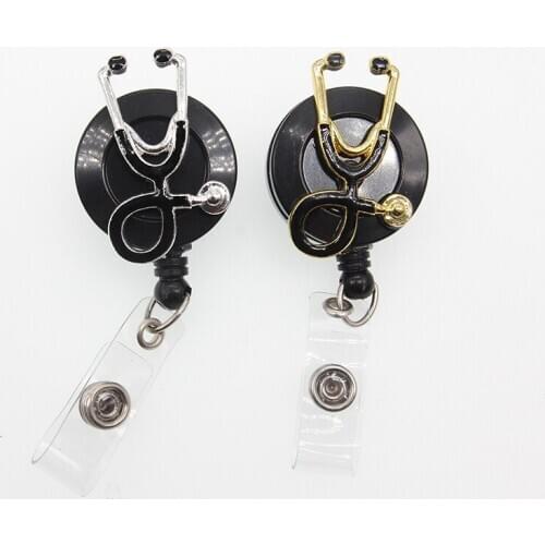 10pcs/lot Free Shipping Mix design Stethoscope Medical Retractable name Card Badge Reel