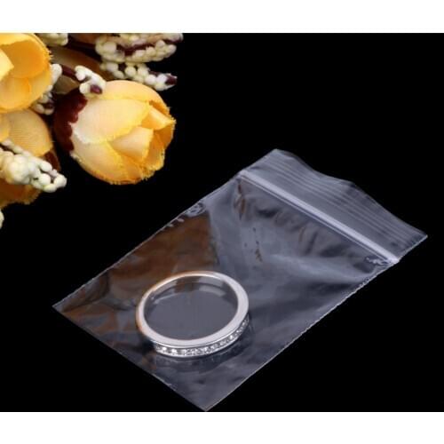100pcs Resealable Plastic Seal Zip Lock Bags Transparent Clear Poly Bag 4cmx6cm