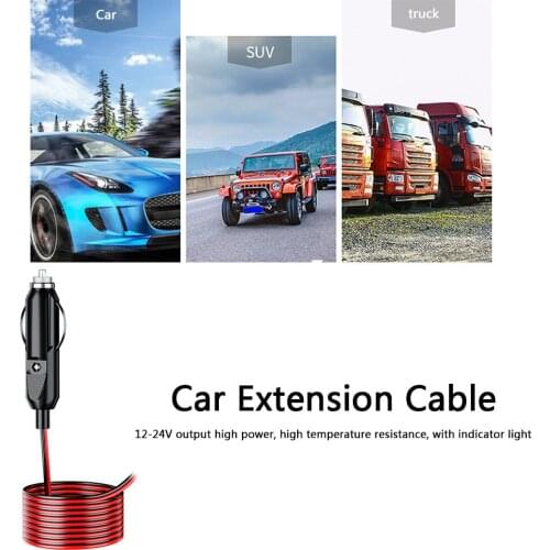 12V 24V DC Car Cigarette Lighter Plug Male Connector 20A Fused with 0.6m 1.5m 4m Wire Motorcycle Female Extension Cord