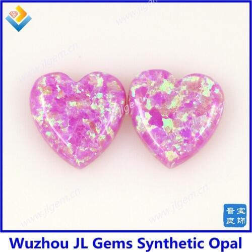 5pcs/lot) Free Shipping OP10 Beautiful 10mm Heart Cabochon Synthetic Opal for for Gift opal pendant