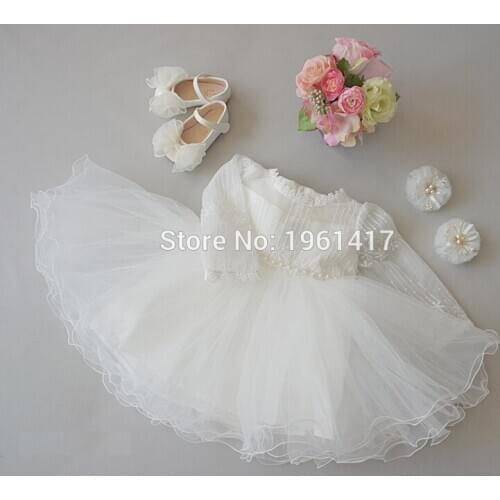 Girls Clother Childrens Graduation Revelry Luxurious Dress Beading Formal Dresses Satin Material Newborn Baptism Dress