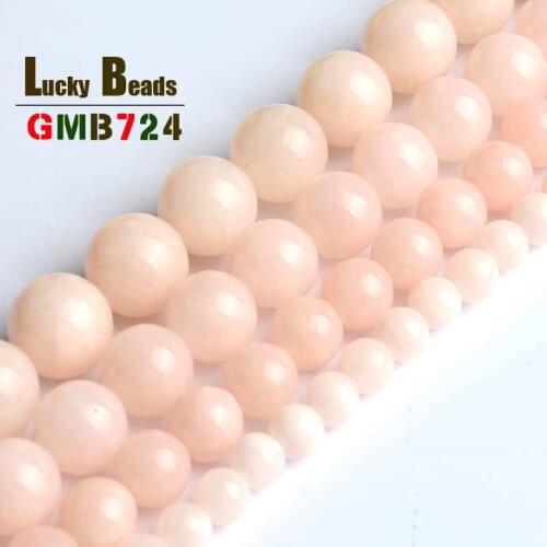 Natural Round Jades Stone Beads Light Pink Loose Beads For Jewelry Making DIY Bracelet Necklace Pick Size 6/8/10/12mm 15inches