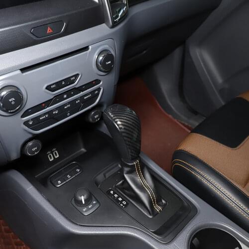 1 Pcs ABS Carbon Fiber Pattern Shift Knob Decorator Cover Auto Parts For Ford Everest/Endeavor Ranger T6/T7 2015-2018