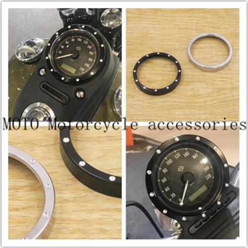 For Harley XL883 1200 Motorcycle Odometer Cover Chrome & black Shell cover Rings For Speedometer Motorcycle