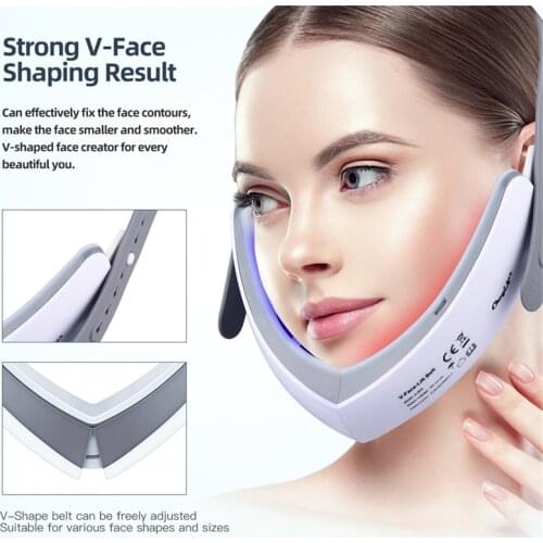 Remote Control Face Slimmer Electric Vibration Face Massage Belt V-Face Shaping Massager Light Therapy Skin Tighten Beauty Tool