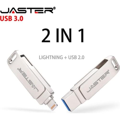 Pendrive de unidad Flash Usb para iPhone 6, 6s, 6Plus, 7, 7Plus, 8, X, Usb, Otg, Lightning 2 en 1, Pen Drive para dispositivos d