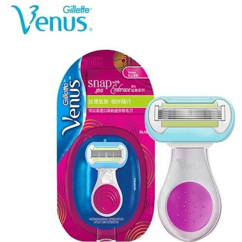Gillette Venus Women Razor Snap With Embrace Mini Shaver lady Vns Shaving Hair Removal for Girl Original 1 holder 1 blade