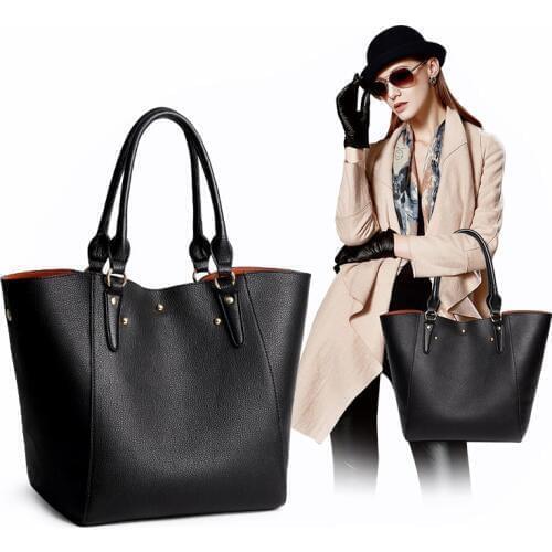 HANSOMFY Women's Leather Bags With Short Handles