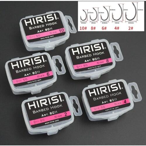 Hirisi 100Pcs Coating High Carbon Stainless Steel Barbed Hooks Carp Fishing Hooks Pack With 8011