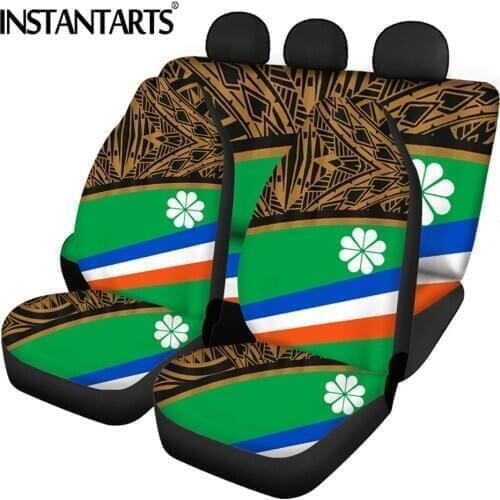 INSTANTARTS Fashion Island Kwajalein Flag Prints Set of 5 Car Interior Seat Covers Stylish Front/Back Vehicle Seat Covers Set
