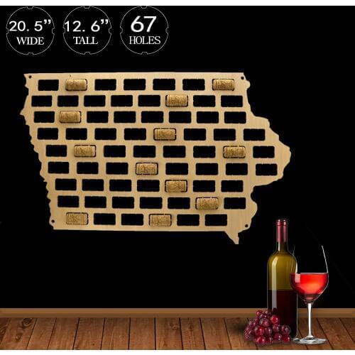 Iowa Wine Cork Map Midwestern United States Wine Cork Display Home Decor Housewarming Gift Iowa City Personalized Wall Art Map