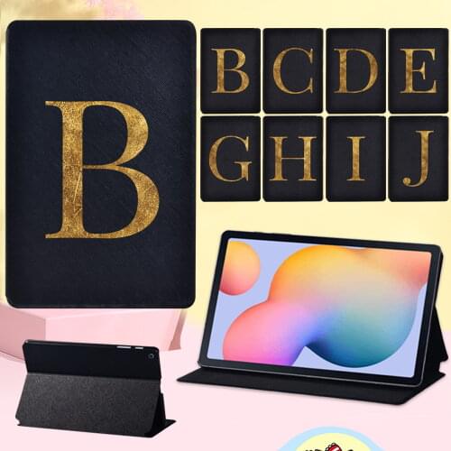 For Samsung Galaxy Tab S6 Lite P610 P615 10.4 Inch Leather Cover Case - Simple Style Letter Drop Resistance Flip Tablet Case