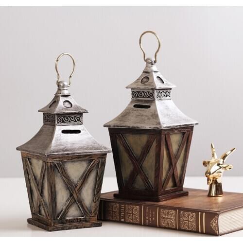 EUROPEAN RETRO CREATIVE PIGGY BANK RESIN CRAFTS ORNAMENTS HOME DECORATIONS CAFE MODEL ROOM SMALL FURNISHINGS