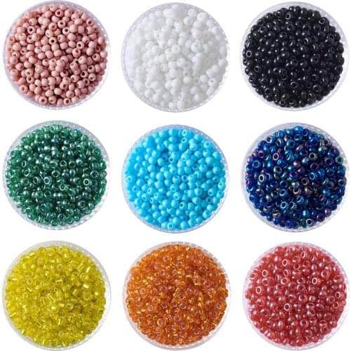 50g/bag 2mm 12/0 Glass Seed Small Little Loose Beads for Jewelry Making Necklace Bracelet Earrings Hot Sale Round 9bags/set