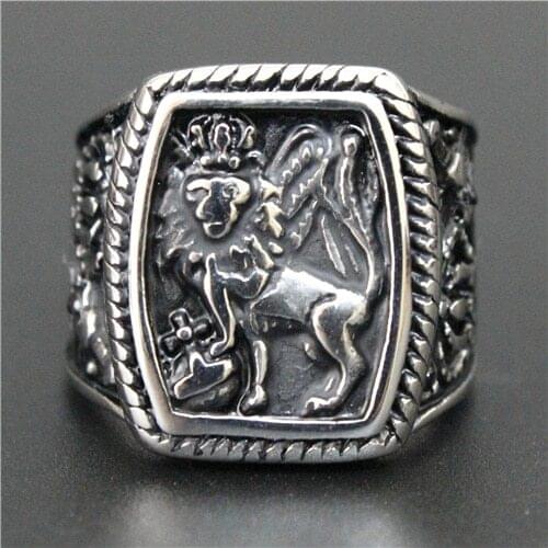 Personal Design Hot Popular Lion Ring 316L Stainless Steel Cool Man Punk Lion King
