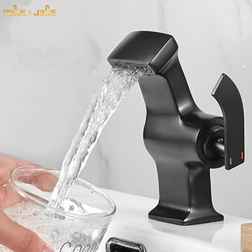 Matt black Brass body basin faucet bathroom faucet black hot and cold single handle faucet basin sink crane bathroom tap