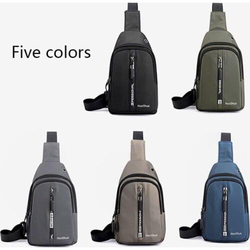 Male Shoulder Bags Mens Chest Bags Trendy Nylon Casual Shoulder Messenger Pack Outdoor Waterproof Mobile Phone Crossbody Bag