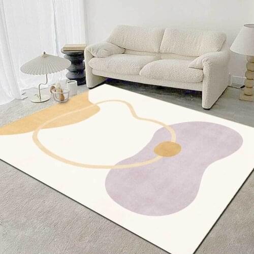 Bathroom Soft Shaggy Absorbent Carpet Modern Fashion Simple Fresh Morandi Line Print Area Rug Bedroom Bedside Non-Slip Floor Mat