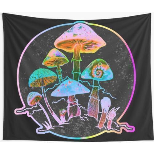 Garden of Shrooms 2020 Wall Tapestry Cover Beach Towel Throw Blanket Picnic Yoga Mat Home Decoration