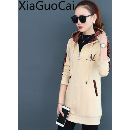 Autumn and Winter Women Hoodies Warm Womens Long Hooded Casual Sweatshirts Thick Warm and Velvet Loose Ladies Coats