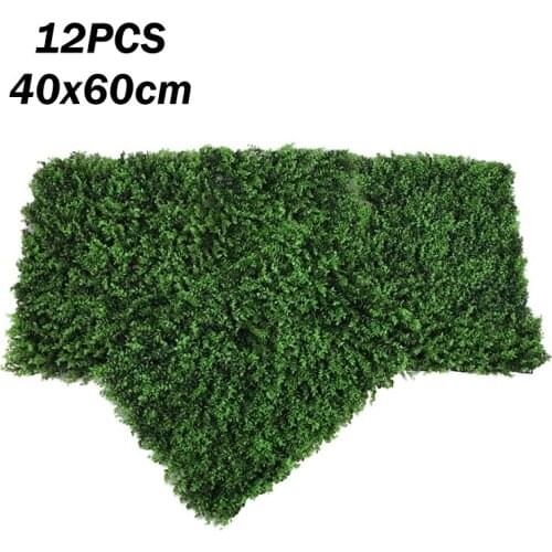 12PCS 40x60cm Artificial Topiary Hedges Panels Fake Green Plant Privacy Fence for Home Garden Hotel Exhibition Office Decoration