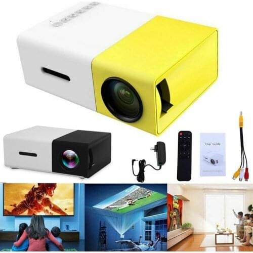 YG300 Pro Portable LED Mini Projector Support 1080P HDMI-compatible 480x272 Pixels USB Audio Home Media Video Player 2 Colors