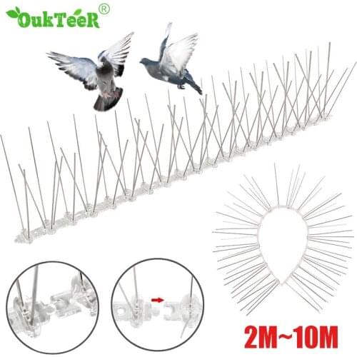 2M-10M Stainless Steel Bird Repellent Spikes Eco-friendly Anti Pigeon Nail Bird Deterrent Tool For Pigeons Owl Small Birds Fence
