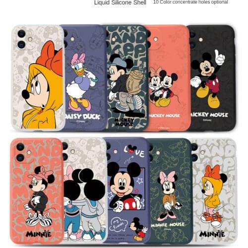 DISNEY 2021 Minnie Silicone Case for IPhone 11 Pro Xs Max iPhone SE 2020 6 6S 7 8 Plus Official Liquid Silicon 360 Full Cover