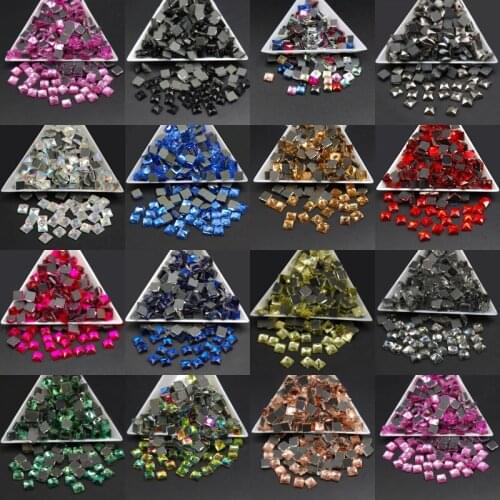 Glass Rhinestones 6MM the shape of Square Hotfix DMC Hot fix Crystal Stones for DIY Clothing Decoration 200Pcs