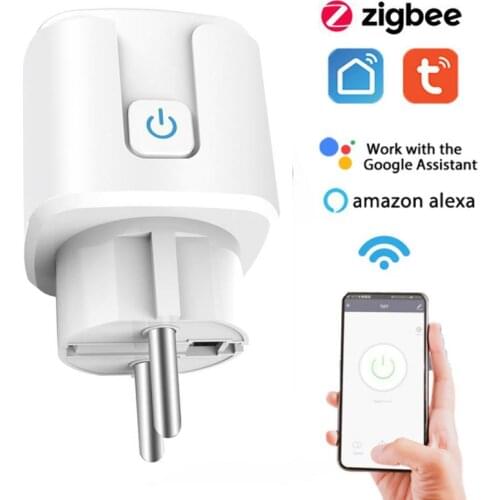 Tuya ZigBee 3.0 Smart Plug EU 15A 110-250V Timer Setting Socket Wireless Automaion Compatible Alexa Google Home Assistant
