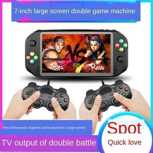 Vintage 7 inch large screen double retro rocker handheld game console nostalgic handheld arcade fc home HD TV handle