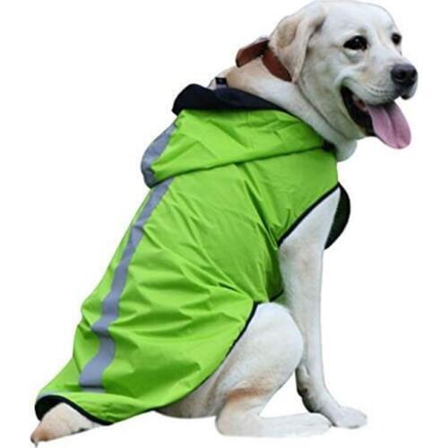 SENYEPETS Waterproof Dog Raincoat Lightweight Jacket With Reflective Stripes Adjustable Hood Poncho For All Size Dogs DC824