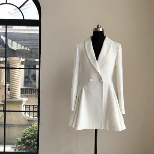 2020 Sping autumn elegant white dress Fashion womens high quality france style design dress B645