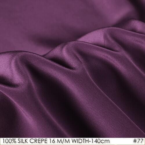 100% SILK CREPE DE CHINE 140cm width 16momme Pure Natural Silk Vintage fabrics Pale Purple NO77