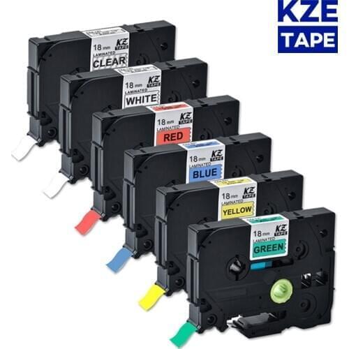 18mm Multicolor Laminated Label Tape label ribbon tze tape for Brother p-touch printers as Tze-241 tze241 tze 241 tze-241 tz241