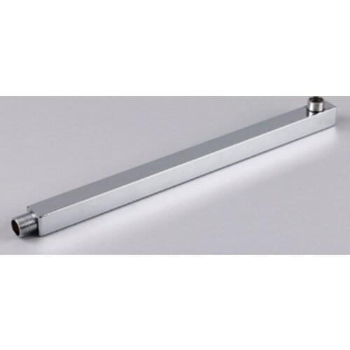 304 Stainless Steel Pipe Square Shower Arm 40cm Shower Extension Arm Surface Wall Mounted Silver Shower Extension Arm Wholesale