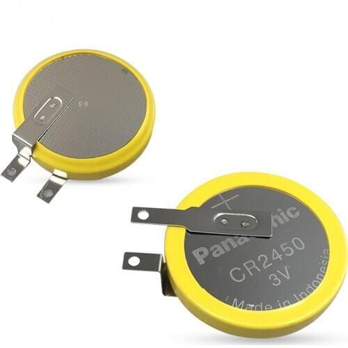 4pcs/lot Panasonic CR2450 3V Lithium Battery Cell rice cooker tire pressure monitor Button Batteries with Soldering feet CR 2450