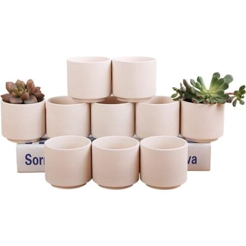 5pcs/pack Mini Succulent Ceramic Flower Pot DIY Hand-painted Stoneware Green Plant Pot