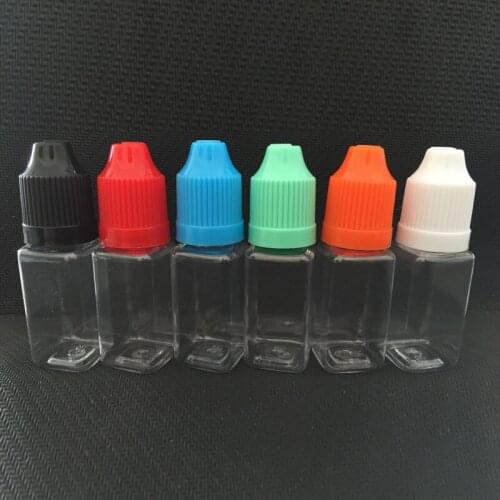 500pcs 15ml Square Shape Plastic E-juice Bottles Pet E-liquid Oil Dropper Bottles Pet Empty E Liquid Bottle With Childproof Cap