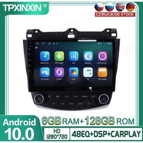 6+128G Android 10 For Honda Accord 2003-2007 Car Multimedia Player GPS Navigation Headunit Auto Radio Audio Stereo Tape Recorder