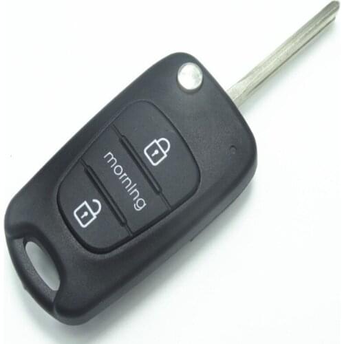 DAKATU 3 Button Flip Folding Remote key shell For KIA Morning Replacement Auto Key Blank Cover Fob uncut blade