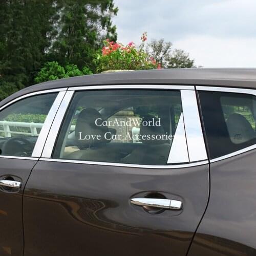 For Nissan X-Trail XTrail T32 Rogue 2014-2022 Stainless Car Window Pillar Post B/C Column Cover Trims Sticker External Accessory