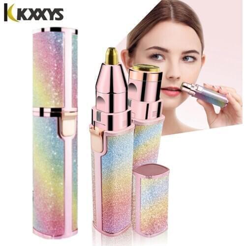 2 In 1 Electric Eyebrow Trimmer Makeup Painless Eye Brow Epilator Mini Shaver Razors Women Portable Facial Body Hair Remover