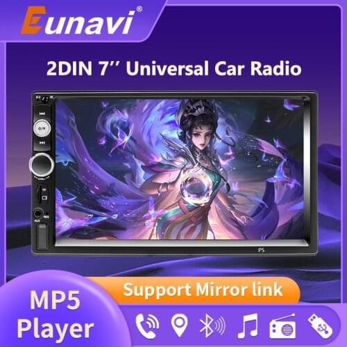Eunavi 2 din car radio Multimedia Player 2DIN Autoradio Android Mirrorlink 2din Car Stereo MP5 Bluetooth USB FM Camera