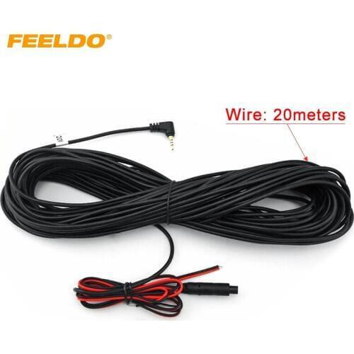 FEELDO 1Pc 20meters 2.5mm TRRS Jack Connector To 4Pin Video Extension Cable For Truck/Van Car DVR Camera Backup Camera #FD-2091
