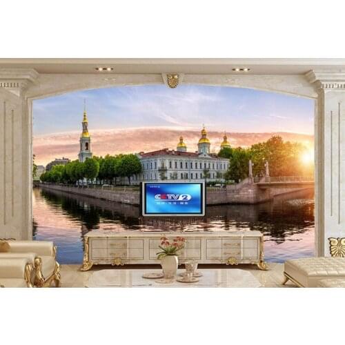 Large 3d murals,Russia St. Petersburg Bridges Temples Canal Cities wallpapers,living room sofa tv wall bedroom papel DE parede